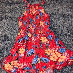 Red Floral Romper